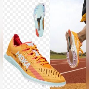 HOKA Cielo X LD Radiant Yellow Camellia Track Spike Running Carbon Fiber M7.5 W9